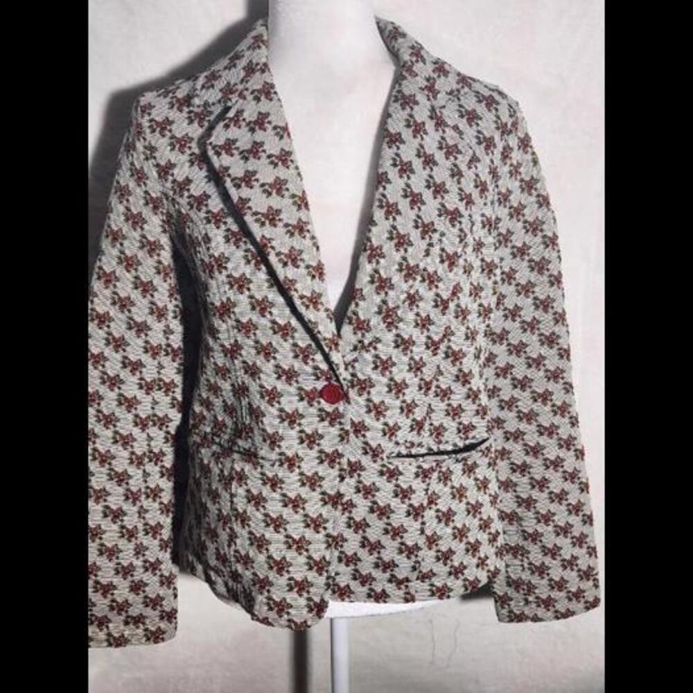 (Gb15) Anthropologie Tulle Tapestry Blazer, M